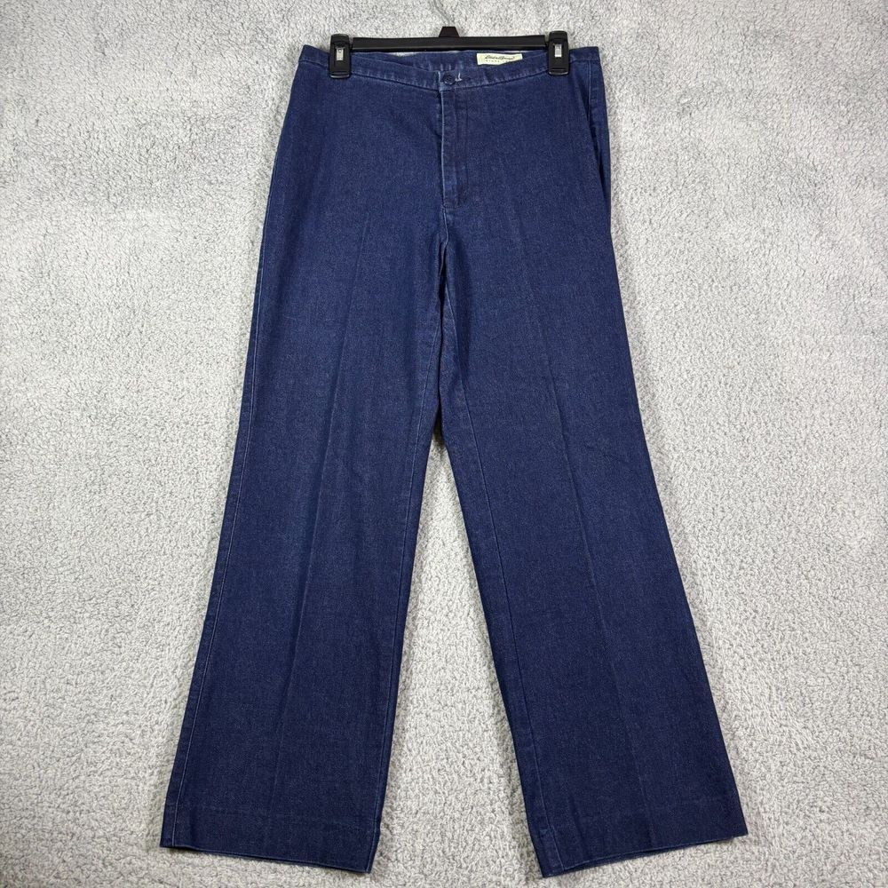 Eddie Bauer High-Rise Wide Leg Dark Wash‎ Denim Trousers Classic Fit Size 10
